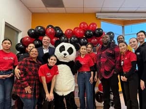 Center of Hope - Group photo with Panda Cares mascot