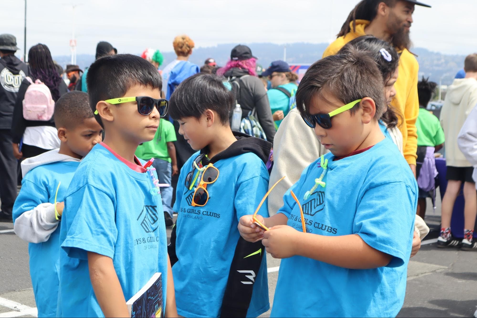 Kids in Boys & Girls Clubs of Oakland shirts at Oakland Roots BGCO Day